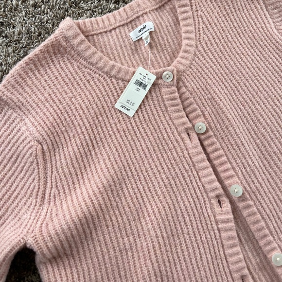 NWT Aerie unREAL Short Sleeve Cardigan- dusty pink - Picture 3 of 6